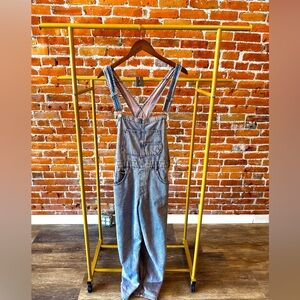 We The Free Pink Acid Wash Denim Overalls - Women